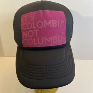 It's Colombia NOT Columbia Trucker Hat Cap Mesh‎ Foam SnapBack Adjustable Black